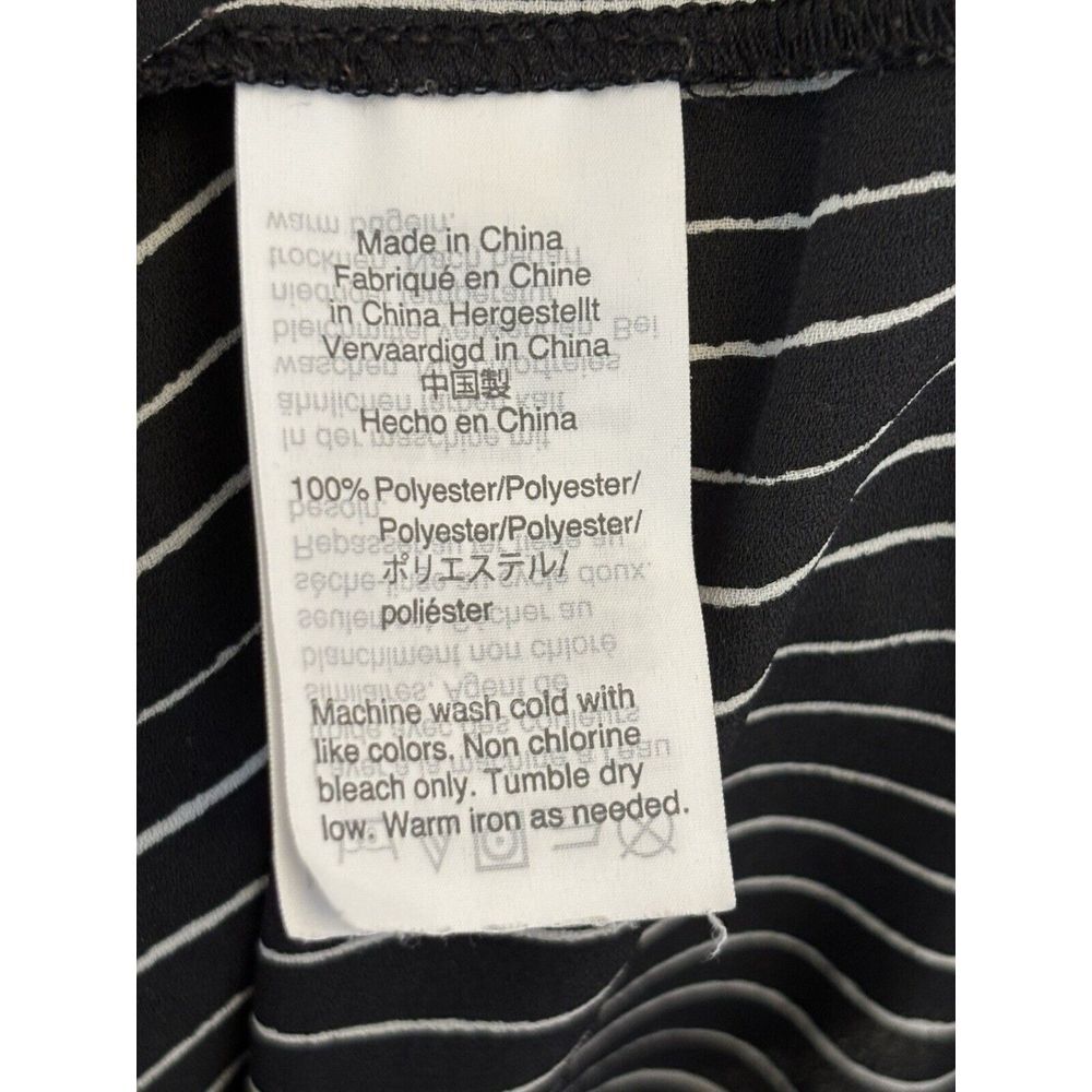 Madewell Novel Shift Dress in Chalkboard Stripe V-Neck Black‎ White Size Small - Picture 7 of 8